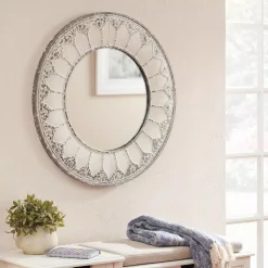 Wall Mirrors Home Decorators Collection Medium Round Ivory Antiqued Classic Accent Mirror (32 In. Diameter) -SAFAVIEH Shop home decorators collection wall mirrors p180278 1xxa 40 1000