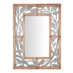 Wall Mirrors Home Decorators Collection Medium Rectangle Wood & Metal Antiqued Farmhouse Accent Mirror (39 In. H X 29 In. W)