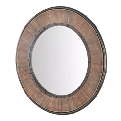 Wall Mirrors Home Decorators Collection Medium Round Farmhouse Accent Mirror With Wood Finish (31 In. Diameter) -SAFAVIEH Shop home decorators collection wall mirrors schd41624 66 1000
