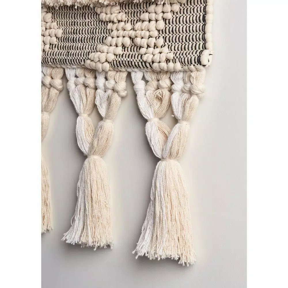 Wall Accents LR Home Fringed Bohemian Neutral Ivory / Natural Tasseled Wall Tapestry 8 Wall Accents LR Home Fringed Bohemian Neutral Ivory / Natural Tasseled Wall Tapestry - Image 6