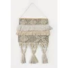 Wall Accents LR Home Fringed Bohemian Neutral Ivory / Natural Tasseled Wall Tapestry