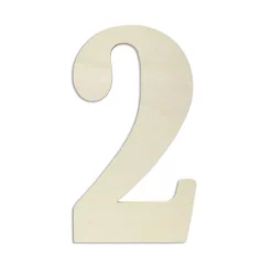 Decorative Letters Jeff McWilliams Designs 18 In. Oversized Unfinished Wood Number “2”