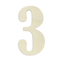 Decorative Letters Jeff McWilliams Designs 18 In. Oversized Unfinished Wood Number “3”