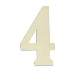 Decorative Letters Jeff McWilliams Designs 18 In. Oversized Unfinished Wood Number “4”