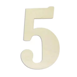 Decorative Letters Jeff McWilliams Designs 18 In. Oversized Unfinished Wood Number “5”