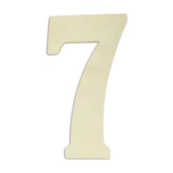 Decorative Letters Jeff McWilliams Designs 18 In. Oversized Unfinished Wood Number “7”