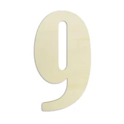 Decorative Letters Jeff McWilliams Designs 18 In. Oversized Unfinished Wood Number “9”