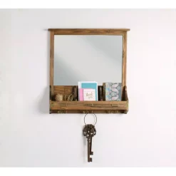Memo Boards Kate And Laurel Stallard Rustic Brown Multi Function Mirror Memo Board