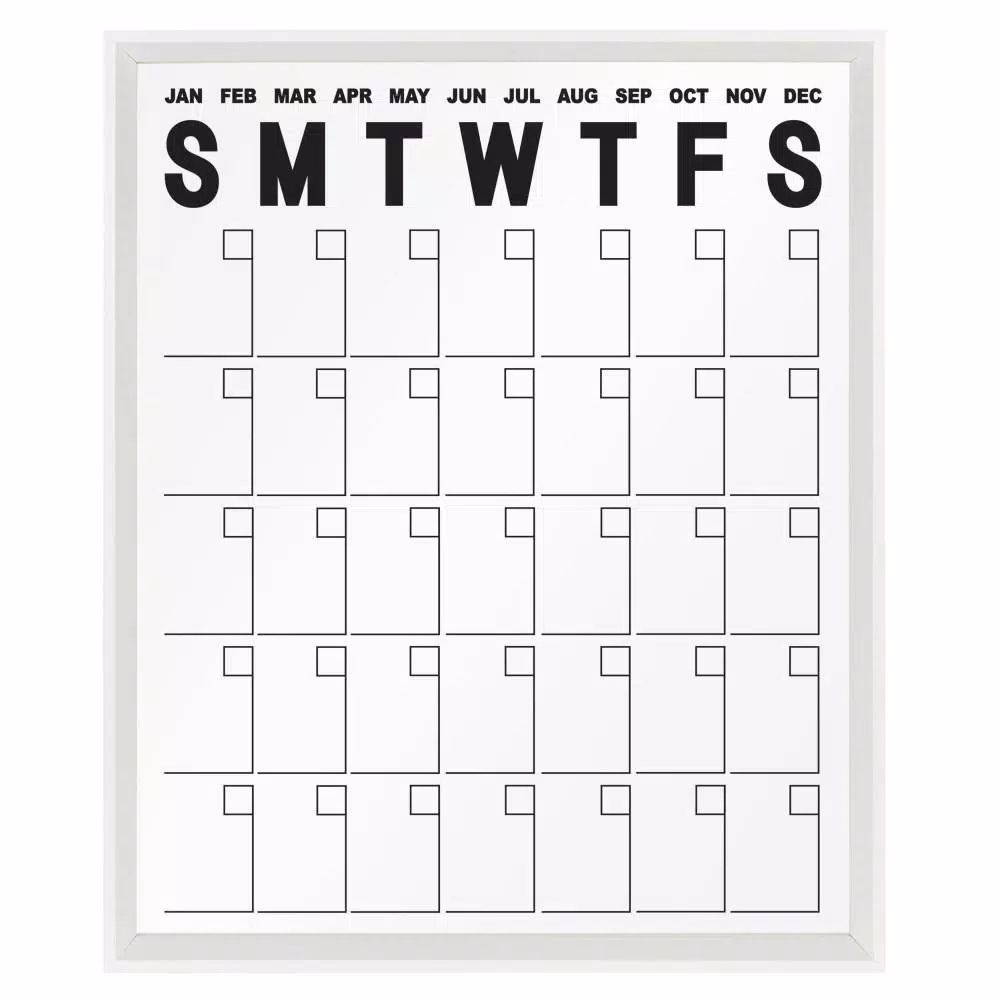 Memo Boards Kate And Laurel Calter White Acrylic Monthly Calendar Memo Board 4 Memo Boards Kate And Laurel Calter White Acrylic Monthly Calendar Memo Board - Image 2