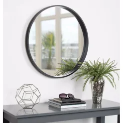 Wall Mirrors Kate And Laurel Medium Round Black Contemporary Mirror (25.59 In. H X 25.59 In. W) -SAFAVIEH Shop kate and laurel wall mirrors 213122 31 1000