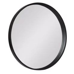 Wall Mirrors Kate And Laurel Medium Round Black Contemporary Mirror (25.59 In. H X 25.59 In. W)