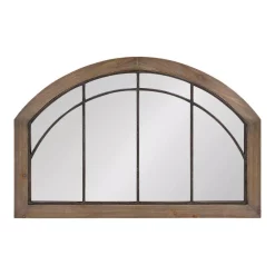 Wall Mirrors Kate And Laurel Medium Arch Rustic Brown American Colonial Mirror (24 In. H X 36 In. W)