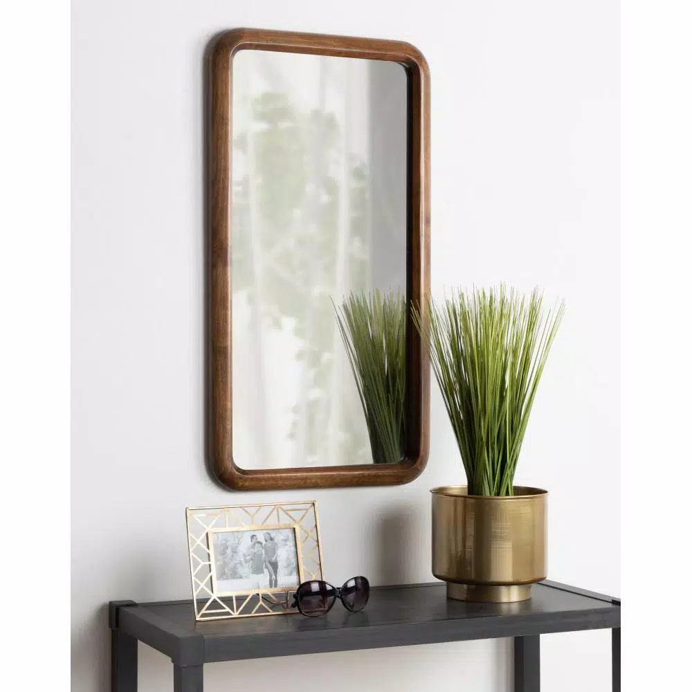 Wall Mirrors Kate And Laurel Medium Rectangle Walnut Brown Classic Mirror (31.5 In. H X 16.73 In. W) 7 Wall Mirrors Kate And Laurel Medium Rectangle Walnut Brown Classic Mirror (31.5 In. H X 16.73 In. W) - Image 5