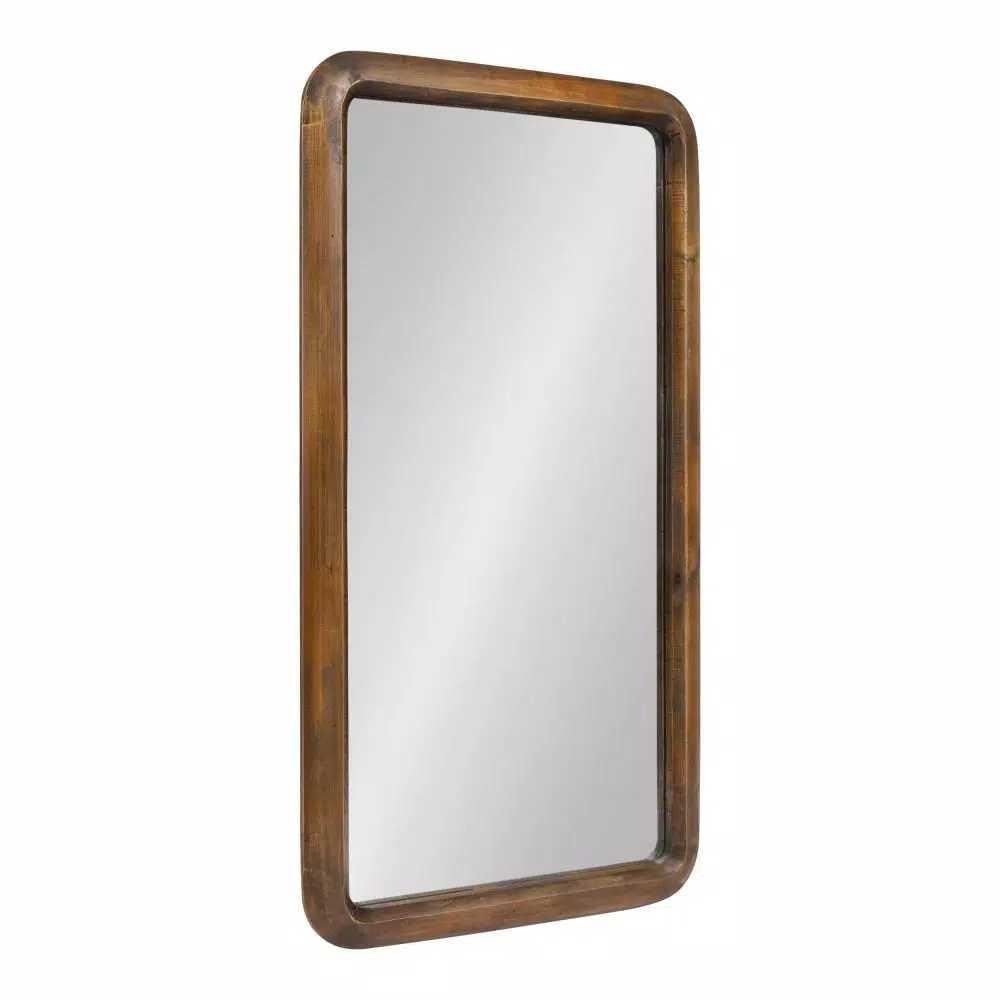 Wall Mirrors Kate And Laurel Medium Rectangle Walnut Brown Classic Mirror (31.5 In. H X 16.73 In. W) 4 Wall Mirrors Kate And Laurel Medium Rectangle Walnut Brown Classic Mirror (31.5 In. H X 16.73 In. W) - Image 2