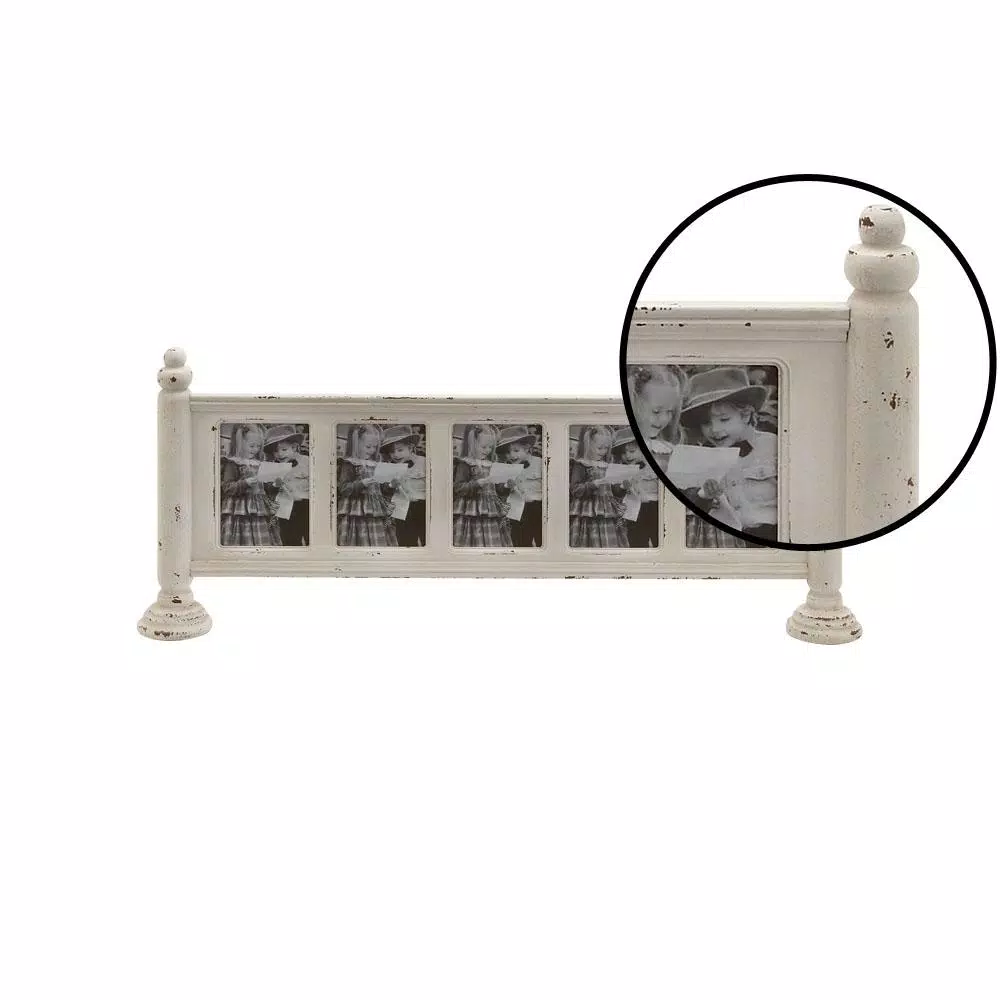 Picture Frames LITTON LANE 5 In. X 7 In. Chipped White 5-Opening Standing Picture Frame 5 Picture Frames LITTON LANE 5 In. X 7 In. Chipped White 5-Opening Standing Picture Frame - Image 3