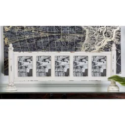 Picture Frames LITTON LANE 5 In. X 7 In. Chipped White 5-Opening Standing Picture Frame