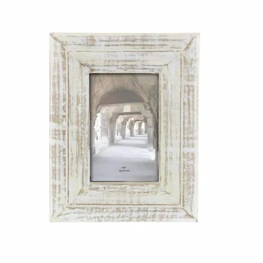 Picture Frames LITTON LANE 1-Opening 7 In. X 9 In. White Patina Picture Frame 4 Picture Frames LITTON LANE 1-Opening 7 In. X 9 In. White Patina Picture Frame - Image 2