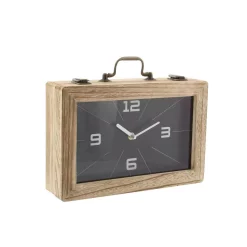 Table Clocks LITTON LANE 8 In. X 12 In. Vintage Brown And Black Rectangular Wooden Clock Box -SAFAVIEH Shop litton lane table clocks 85253 c3 1000
