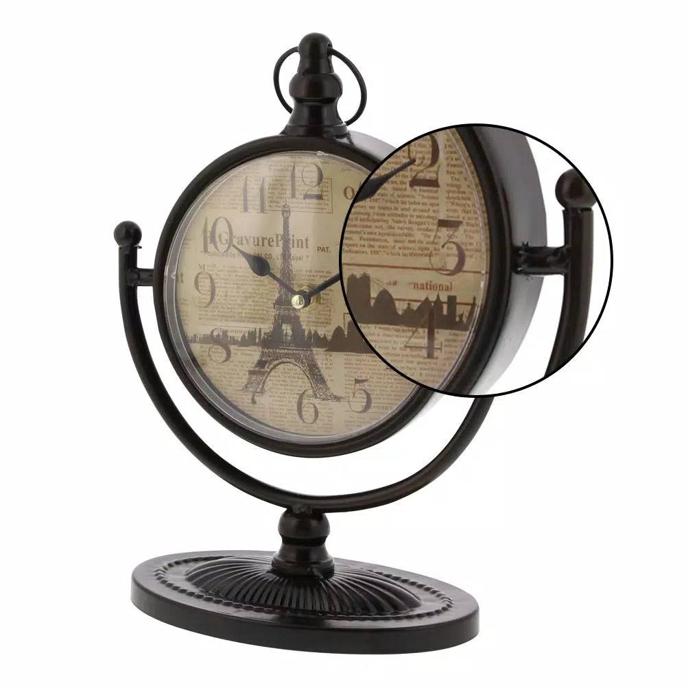 Table Clocks LITTON LANE 12 In. X 4 In. Round-shaped Iron Table Clock (4-Pack) 5 Table Clocks LITTON LANE 12 In. X 4 In. Round-shaped Iron Table Clock (4-Pack) - Image 3