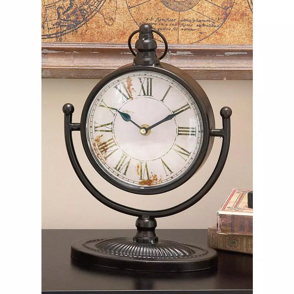Table Clocks LITTON LANE 12 In. X 4 In. Round-shaped Iron Table Clock (4-Pack) 3 Table Clocks LITTON LANE 12 In. X 4 In. Round-shaped Iron Table Clock (4-Pack)