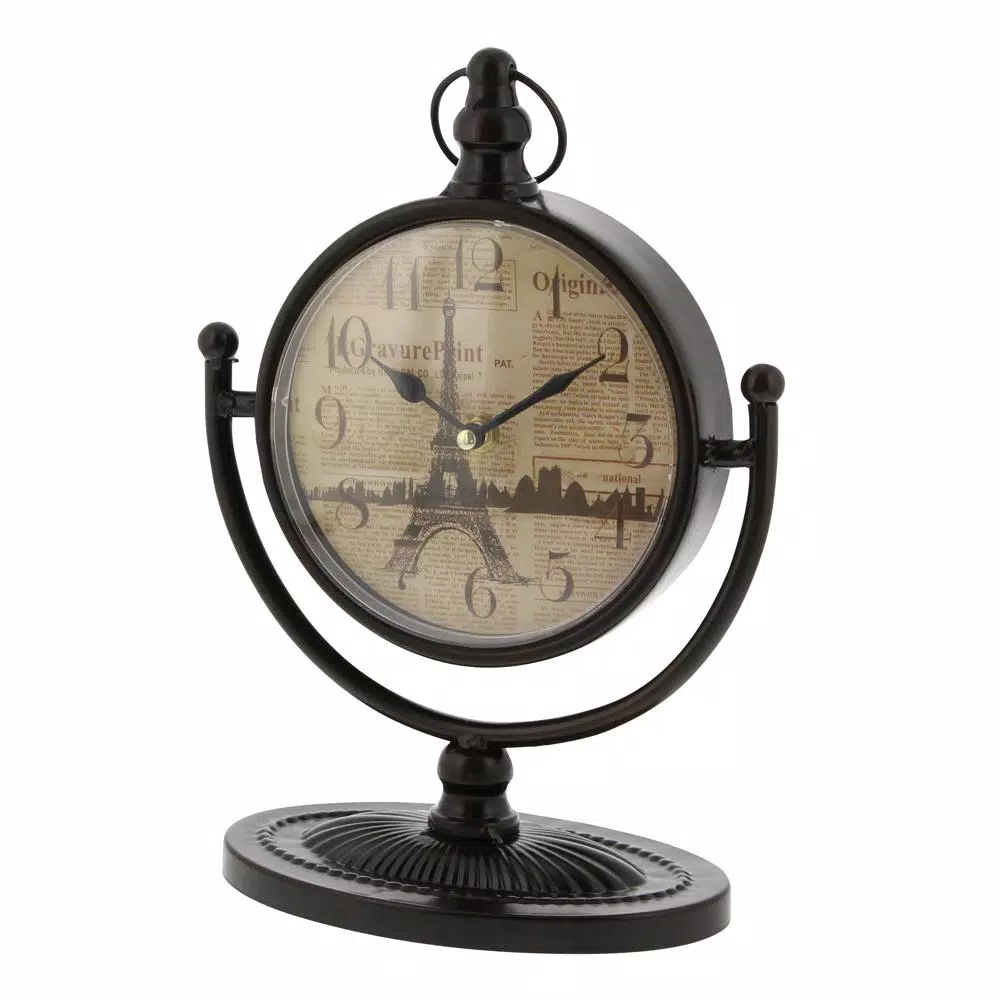Table Clocks LITTON LANE 12 In. X 4 In. Round-shaped Iron Table Clock (4-Pack) 4 Table Clocks LITTON LANE 12 In. X 4 In. Round-shaped Iron Table Clock (4-Pack) - Image 2