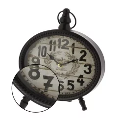 Table Clocks LITTON LANE 9 In. X 8 In. Round-shaped Iron Desk Clock (4-Pack) -SAFAVIEH Shop litton lane table clocks 92205 4f 1000