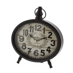 Table Clocks LITTON LANE 9 In. X 8 In. Round-shaped Iron Desk Clock (4-Pack) -SAFAVIEH Shop litton lane table clocks 92205 c3 1000