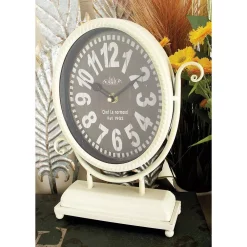 Table Clocks LITTON LANE 12 In. X 9 In. Oval International Caf Desk Clocks (Set Of 4)