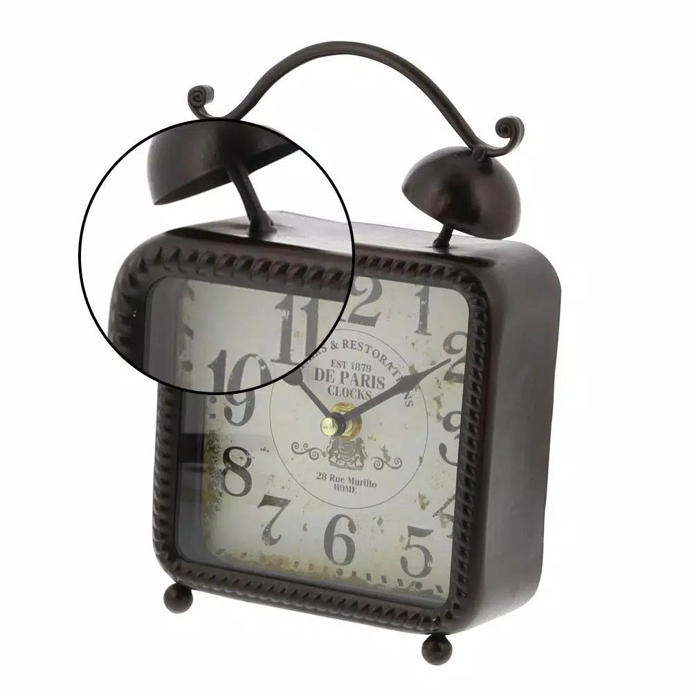 Table Clocks LITTON LANE 9 In. X 6 In. Square Iron Desk Clock (2-Pack) 5 Table Clocks LITTON LANE 9 In. X 6 In. Square Iron Desk Clock (2-Pack) - Image 3