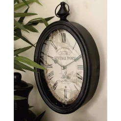 LITTON LANE 2 Assorted 15 In. X 8 In. Antique Reproduction Style Oval Wall Clocks