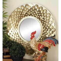 Wall Mirrors LITTON LANE Medium Round Gold Contemporary Mirror (32 In. H X 32 In. W) 6 Wall Mirrors LITTON LANE Medium Round Gold Contemporary Mirror (32 In. H X 32 In. W) -SAFAVIEH Shop litton lane wall mirrors 48669 31 1000