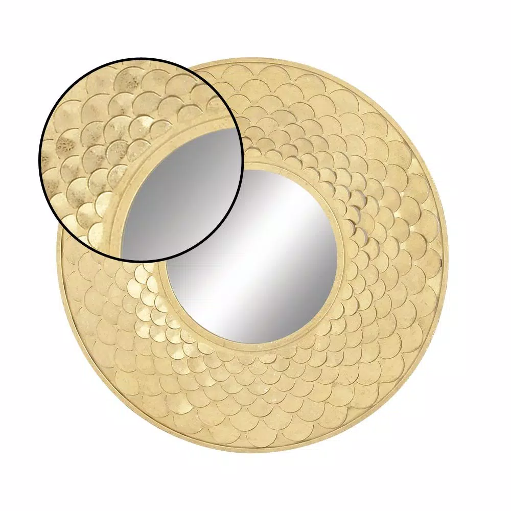 LITTON LANE Medium Round Gold Contemporary Mirror (32 in. H x 32 in. W) Wall Mirrors LITTON LANE Medium Round Gold Contemporary Mirror (32 In. H X 32 In. W) -SAFAVIEH Shop litton lane wall mirrors 48669 4f 1000