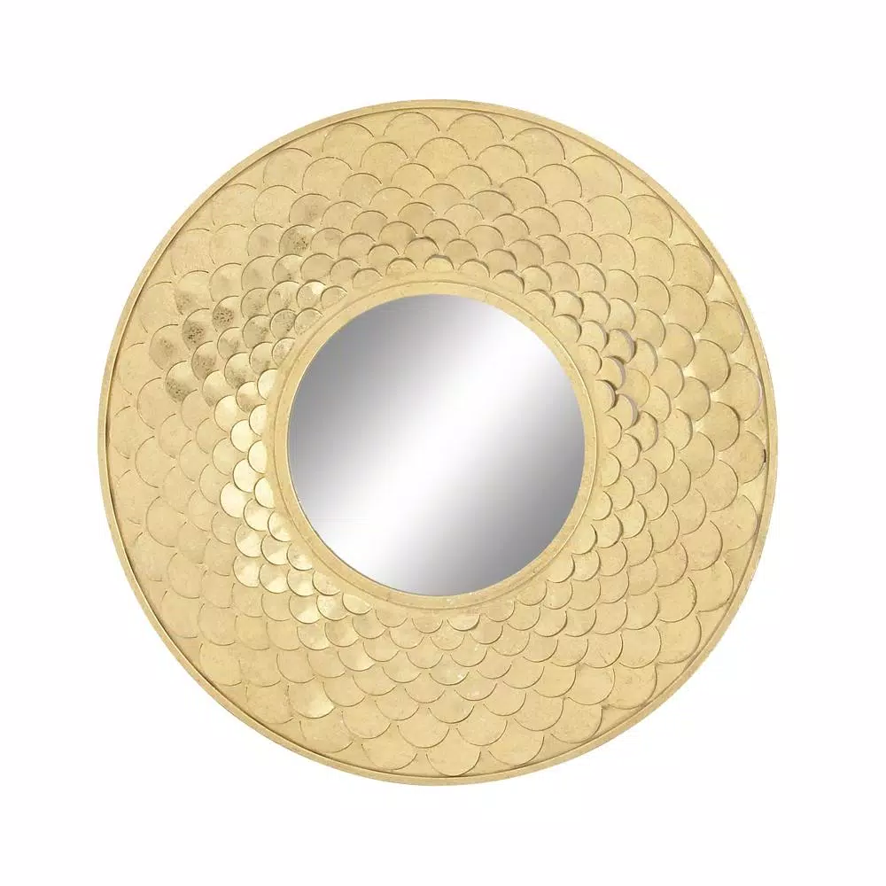 LITTON LANE Medium Round Gold Contemporary Mirror (32 in. H x 32 in. W) Wall Mirrors LITTON LANE Medium Round Gold Contemporary Mirror (32 In. H X 32 In. W) -SAFAVIEH Shop litton lane wall mirrors 48669 c3 1000