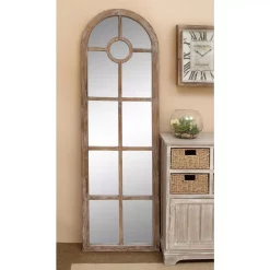 Wall Mirrors LITTON LANE Oversized Arch Distressed Brown Mirror (72 In. H X 23 In. W) -SAFAVIEH Shop litton lane wall mirrors 66730 31 1000