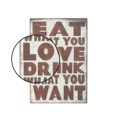 Wall Signs LITTON LANE 14 In. X 21 In. Pop Arts “Eat What You Love” Brown Metal Wall Sign 7 Wall Signs LITTON LANE 14 In. X 21 In. Pop Arts “Eat What You Love” Brown Metal Wall Sign -SAFAVIEH Shop litton lane wall signs 59447 4f 1000