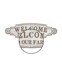 Wall Signs LITTON LANE 36 In. X 11 In. “Welcome To Our Farm” Metal Wall Sign -SAFAVIEH Shop litton lane wall signs 59451 4f 1000