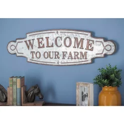 Wall Signs LITTON LANE 36 In. X 11 In. “Welcome To Our Farm” Metal Wall Sign