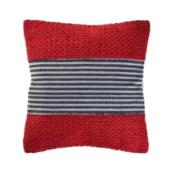 Throw Pillows LR Home Bright Red 20 In. X 20 In. Striped Throw Pillow