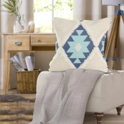 Throw Pillows LR Home 20 In. X 20 In. Off White/Blue Tufted Winter Paradise Southwest Standard Throw Pillow 11 Throw Pillows LR Home 20 In. X 20 In. Off White/Blue Tufted Winter Paradise Southwest Standard Throw Pillow -SAFAVIEH Shop lr home throw pillows pillo07444vinffpl 31 1000