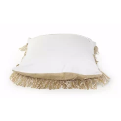 Throw Pillows LR Home Fringe 20 In. X 20 In. Beige/White Neutral Polyester Standard Throw Pillow -SAFAVIEH Shop lr home throw pillows pillo07455bewffpl 4f 1000