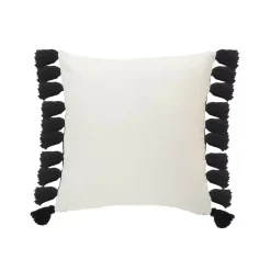 Throw Pillows LR Home Trinity Black And Ivory Stripe Fringe Soft Poly-fill 20 In. X 20 In. Throw Pillow -SAFAVIEH Shop lr home throw pillows pillo07504wblffpl 66 1000