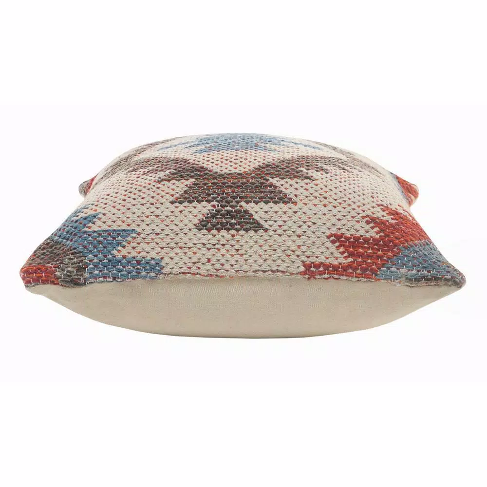 Throw Pillows LR Home Country Red Blue Gray Southwest Cozy Poly-Fill 18 In. X 18 In. Throw Pillow 7 Throw Pillows LR Home Country Red Blue Gray Southwest Cozy Poly-Fill 18 In. X 18 In. Throw Pillow - Image 5