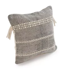 Throw Pillows LR Resources Zanthia Black And Natural Striped Hypoallergenic Cotton 20 In. X 20 In. Throw Pillow -SAFAVIEH Shop lr resources throw pillows pillo07317bknffpl 4f 1000