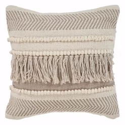 Throw Pillows LR Resources Farmhouse Beige And Natural Geometric Hypoallergenic Polyester 20 In. X 20 In. Throw Pillow -SAFAVIEH Shop lr resources throw pillows pillo07318bntffpl c3 1000