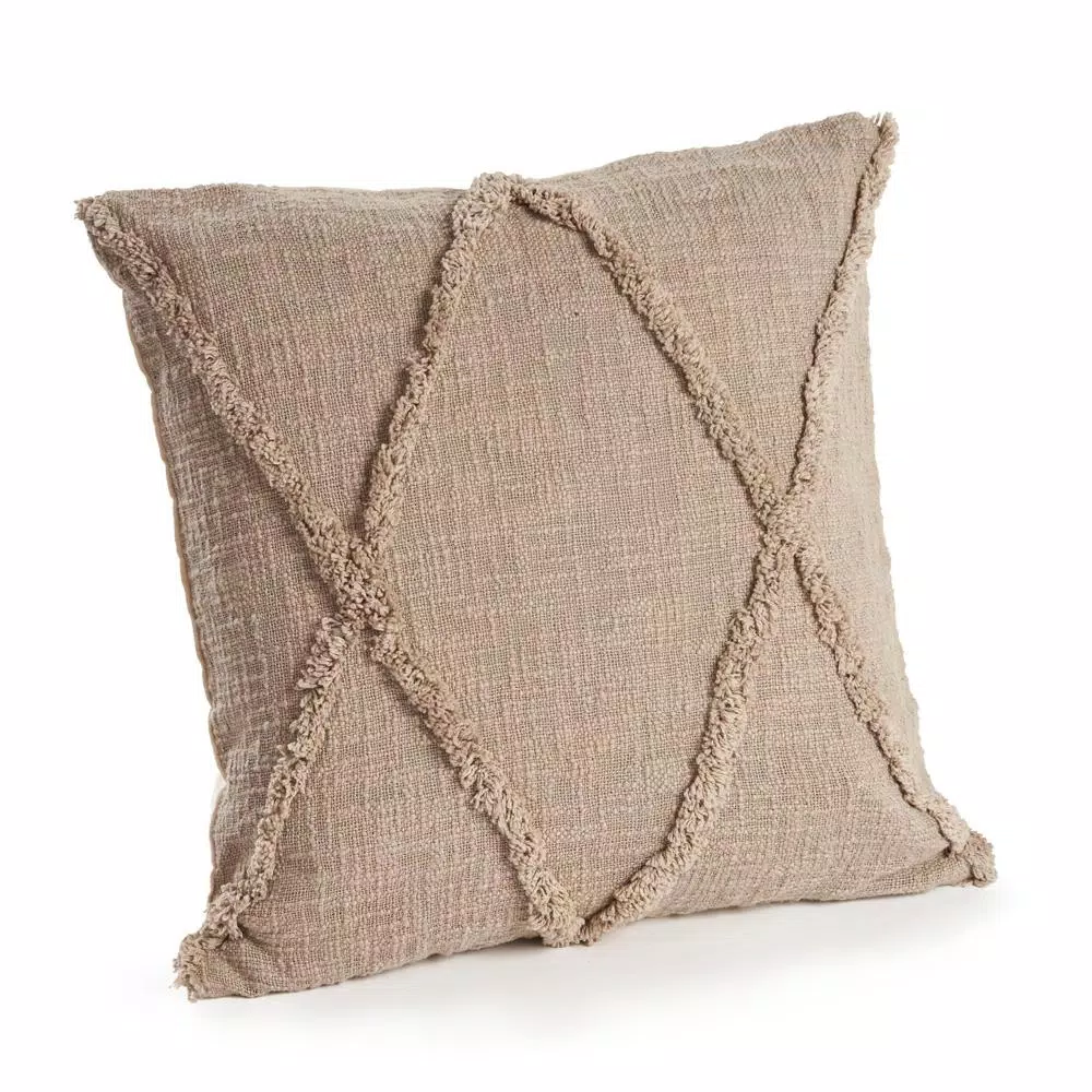 Throw Pillows LR Resources Understated Taupe Solid Hypoallergenic Polyester 20 In. X 20 In. Throw Pillow 8 Throw Pillows LR Resources Understated Taupe Solid Hypoallergenic Polyester 20 In. X 20 In. Throw Pillow - Image 6