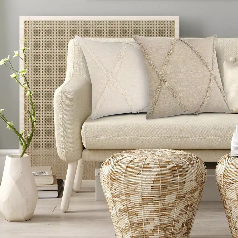 Throw Pillows LR Resources Understated Taupe Solid Hypoallergenic Polyester 20 In. X 20 In. Throw Pillow 13 Throw Pillows LR Resources Understated Taupe Solid Hypoallergenic Polyester 20 In. X 20 In. Throw Pillow - Image 11