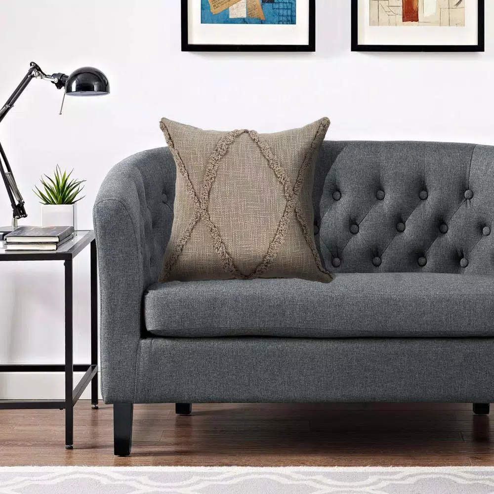 Throw Pillows LR Resources Understated Taupe Solid Hypoallergenic Polyester 20 In. X 20 In. Throw Pillow 11 Throw Pillows LR Resources Understated Taupe Solid Hypoallergenic Polyester 20 In. X 20 In. Throw Pillow - Image 9