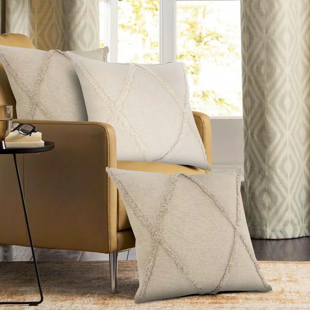 Throw Pillows LR Resources Understated Taupe Solid Hypoallergenic Polyester 20 In. X 20 In. Throw Pillow 12 Throw Pillows LR Resources Understated Taupe Solid Hypoallergenic Polyester 20 In. X 20 In. Throw Pillow - Image 10