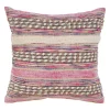 Throw Pillows LR Resources Eclectic Pink Striped Hypoallergenic Polyester 18 In. X 18 In. Throw Pillow