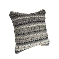 Throw Pillows LR Resources Nia Black And Grey Stripes Hypoallergenic Polyester 18 In. X 18 In. Throw Pillow -SAFAVIEH Shop lr resources throw pillows pillo07358bkgiipl 4f 1000